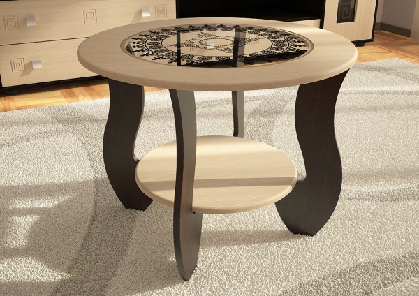 Стол Журнальный №1 (Ш-685 мм x В-540 мм x Г-685 мм)/Венге+Клен Медовый