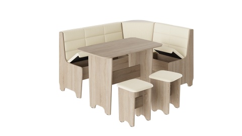 Кухонный уголок «Техас исп.2» Дуб Сонома /Кашемир Крем