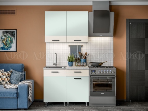 Кухонный Гарнитур Риана 1000 мм МДФ Мята/Белый