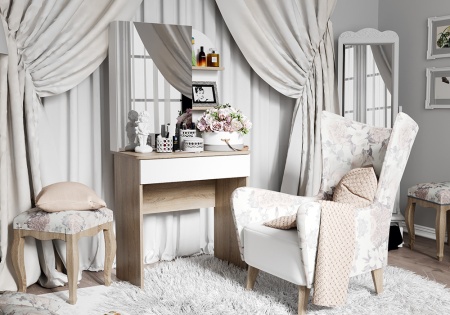 Туалетный стол Майя дуб сонома / белый ясень