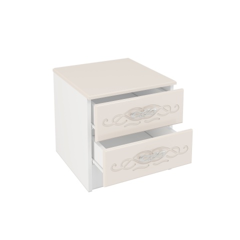 Тумба Прикроватная Венесуэла МДФ/Жемчуг Глянец (Ш-420 х В-420 х Г-400 мм)