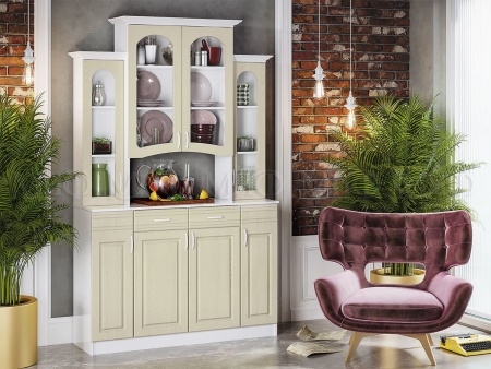 Буфет Кармен 4-х Створчатый МДФ (Ш-1400  x Г-400 х В-2250 мм)/Разные Цвета