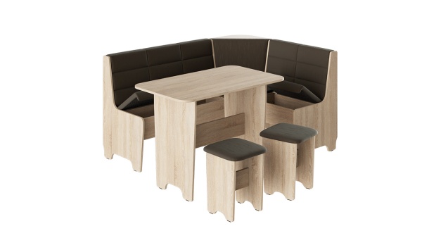 Кухонный уголок «Техас исп.2» Дуб Сонома /Кашемир Коричневый