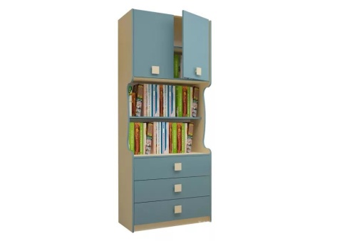 Стеллаж Радуга 800 мм в Цвете Василек/Фламинго