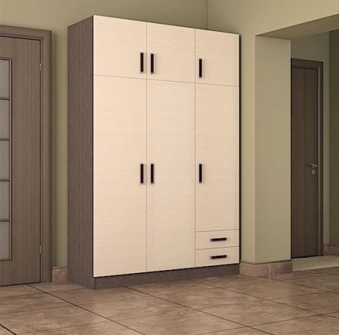 Шкаф 3-х Створчатый с Антресолью ШК-303-1 (Д-1400 х В-2140 х Г-540 мм)/Разные Цвета