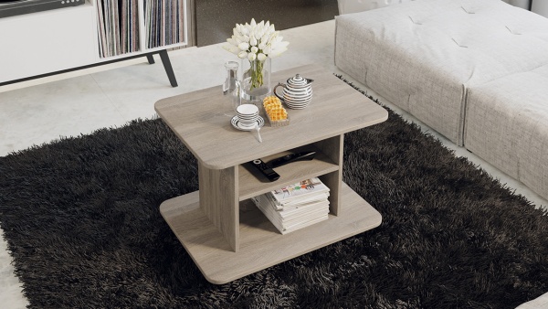 Стол Журнальный Тип 1 Дуб Сонома Трюфель /Ш-500× Д-700 × В-500 мм