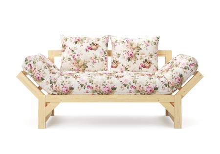 Диван кушетка Амбер бежевый с цветами